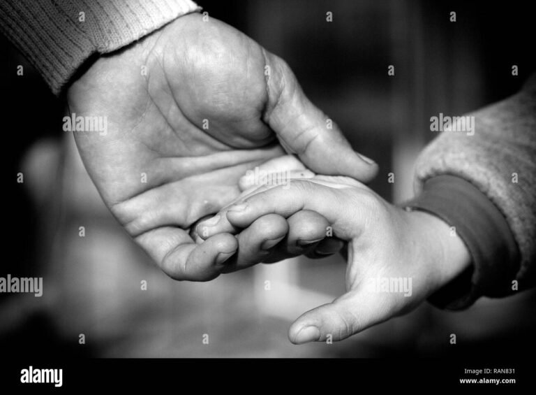 manos de padre e hijo juntas