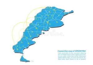 mapa de argentina con iconos de internet