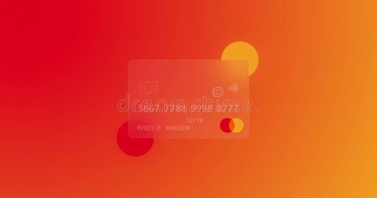 tarjeta de credito naranja sobre fondo neutro